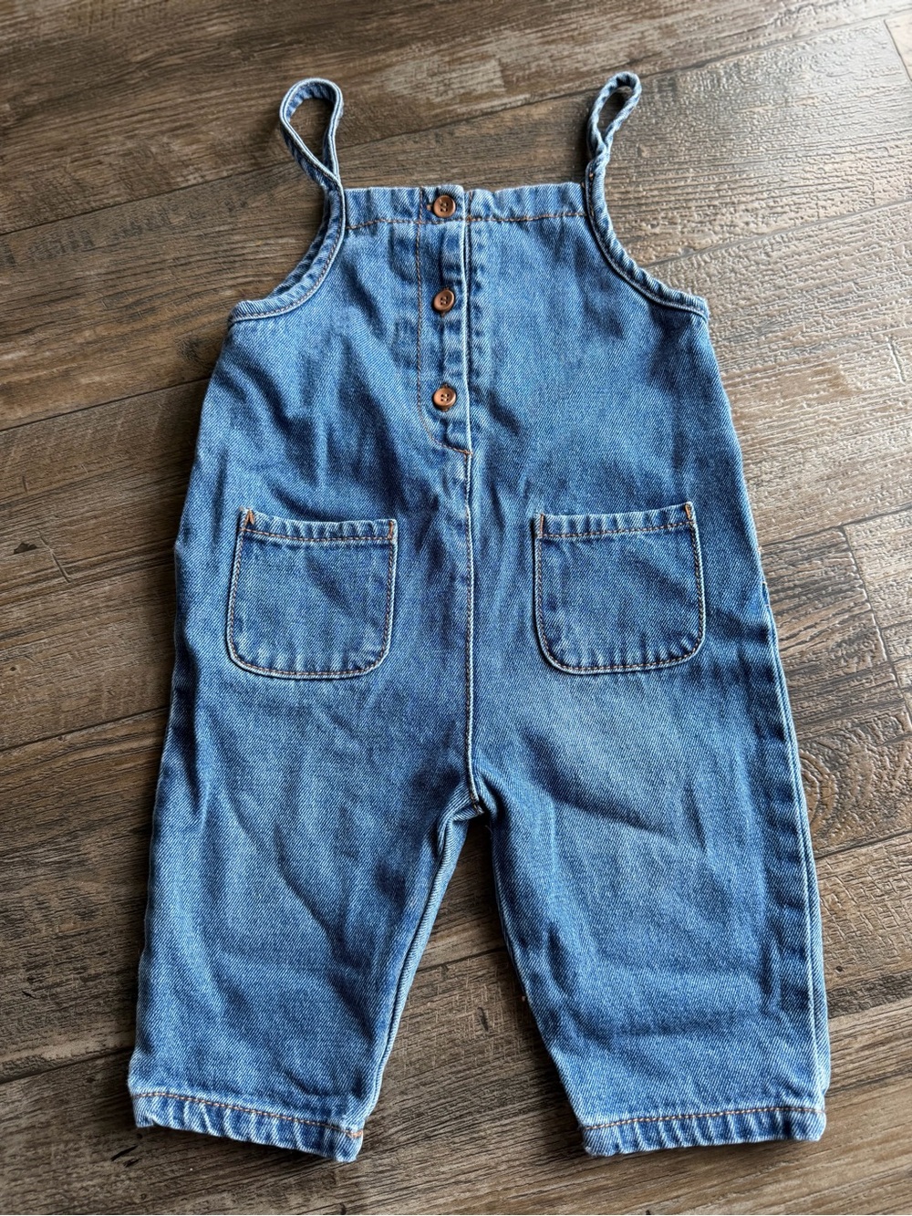 Denim Blue Kids Overalls - Casual Button-Front Jumpsuit